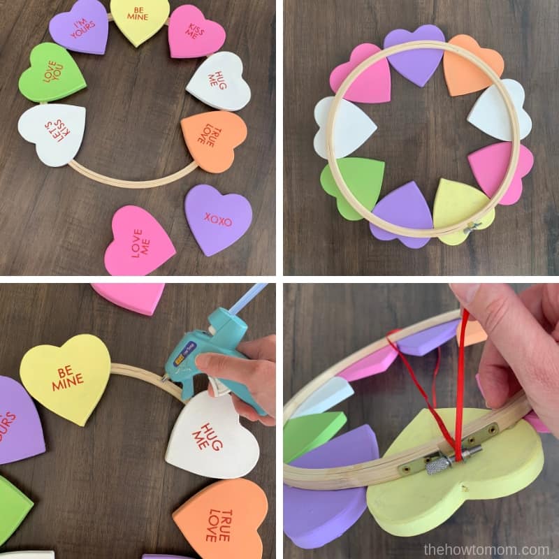 Conversation Heart Wreath: How To DIY an Adorable Valentine Candy Heart  Wreath - RouseintheHouse