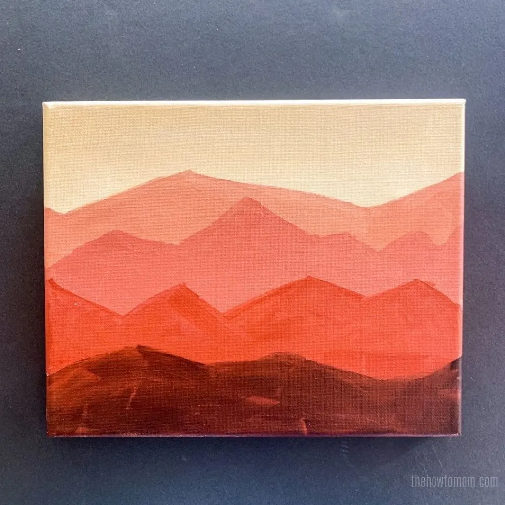 easy canvas painting layered mountains